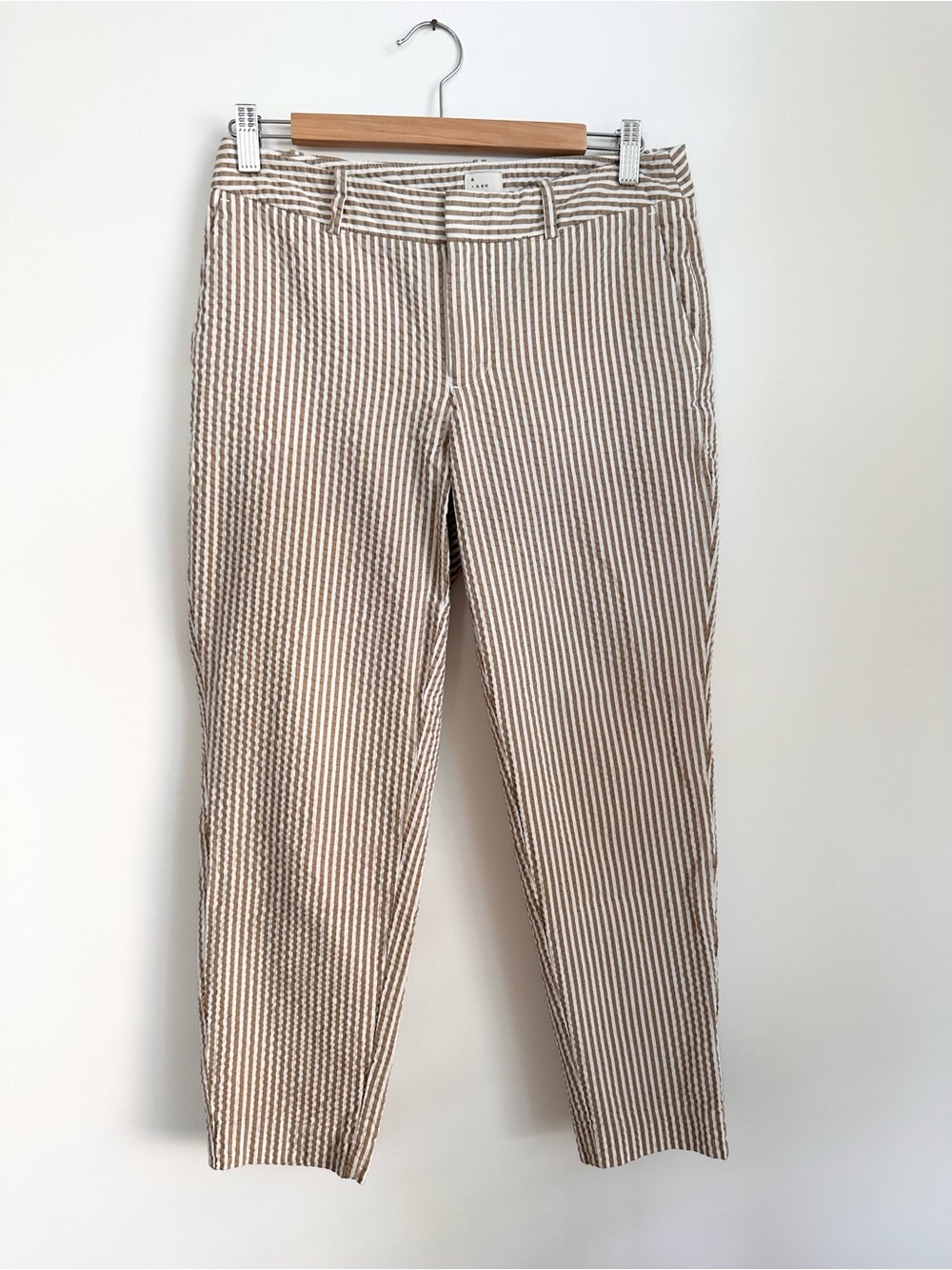 a new day Brown and Stripe Seersucker Cropped Pants Size 2
